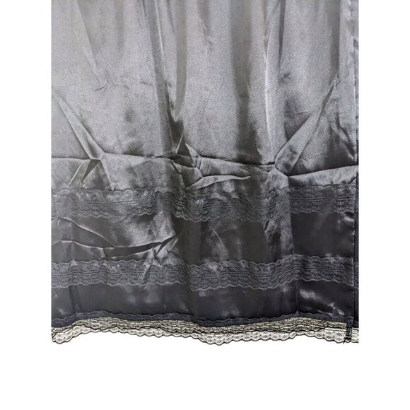 Womens Half Slip Black Lace 29 inches Long Cotton Polyester Size Large Intimates - Picture 3 of 4